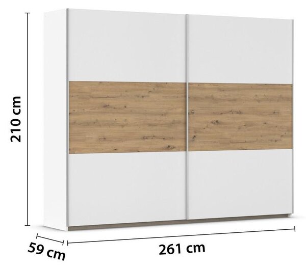 XXXL Omara Z Drsnimi Vrati Foster, Bela, Hrast, 261 Cm