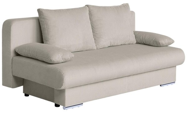 ZOFA S POSTELJNO FUNKCIJO, krem barve tekstil, leseni material