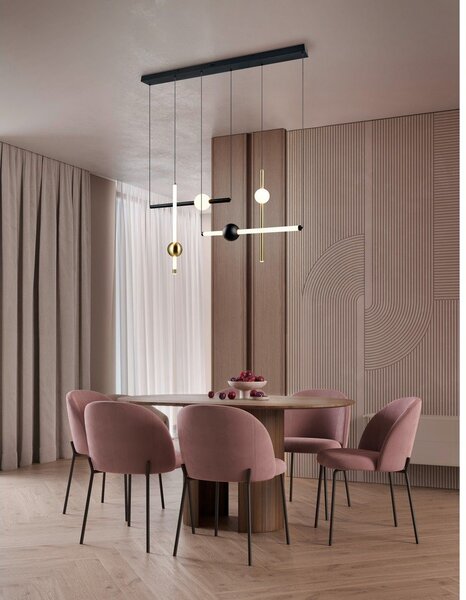 Črna/zlata LED zatemnitvena viseča svetilka Melita – Trio