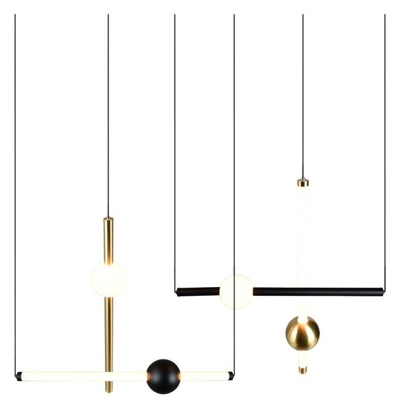 Črna/zlata LED zatemnitvena viseča svetilka Melita – Trio