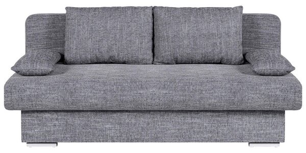 ZOFA S POSTELJNO FUNKCIJO, siva tekstil, leseni material