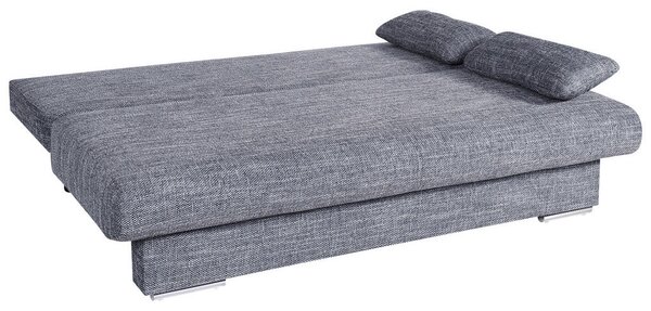 ZOFA S POSTELJNO FUNKCIJO, siva tekstil, leseni material