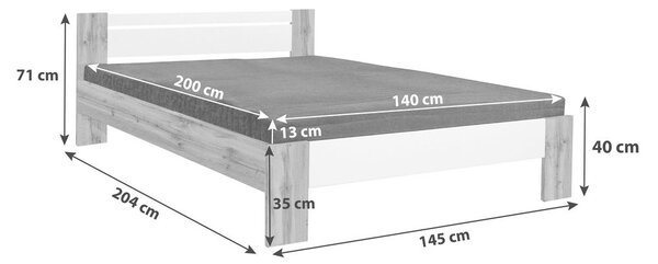 Based Futonska Postelja Vega -Based-, Divji Hrast, 140x200