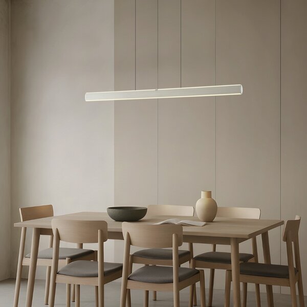 Lucande LED viseča svetilka Arvon, aluminijasta barva, 117 cm, z možnostjo, zatemnjen, Kovinska, Dnevna soba / jedilnica, Kovina, Sodobni