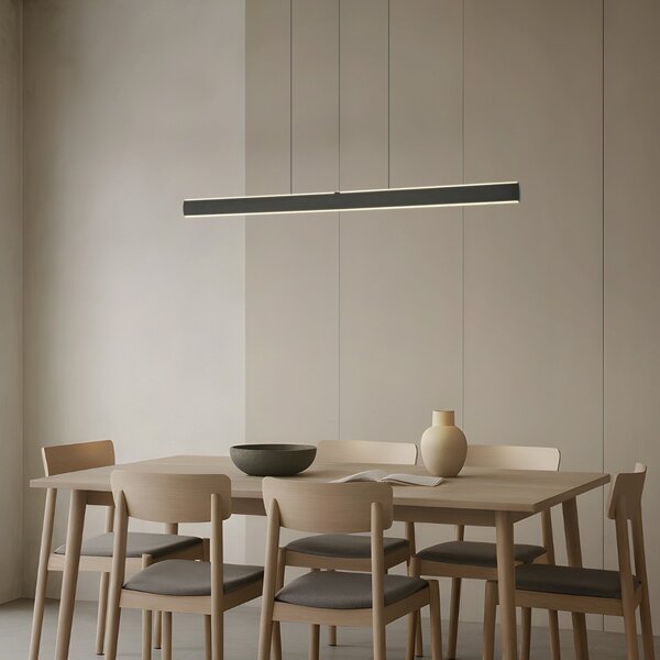 Lucande LED viseča svetilka Arvon, črna, 117 cm, z možnostjo zatemnitve, CCT, zatemnjen, Črna, Dnevna soba / jedilnica, Kovina, Sodobni
