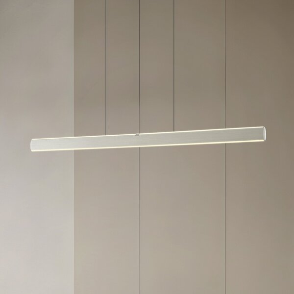 Lucande LED viseča svetilka Arvon, aluminijasta barva, 117 cm, z možnostjo, zatemnjen, Kovinska, Dnevna soba / jedilnica, Kovina, Sodobni