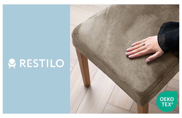 Sivo-bež raztegljive prevleke v kompletu 4 ks za stol 48 cm Sento – Restilo
