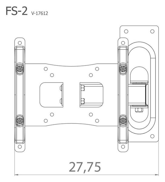 MID.YOU Stenski Nosilec Za Tv Fs 2, Srebrna, 27,8 Cm