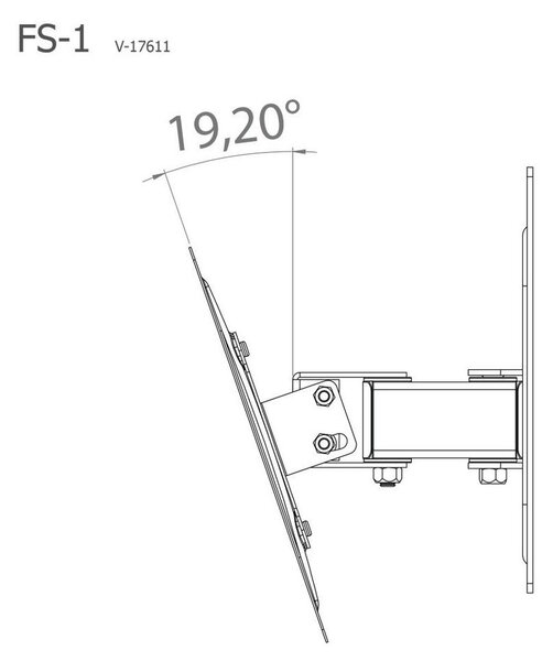 MID.YOU Stenski Nosilec Za Tv Fs 1, Srebrna, 24,33 Cm