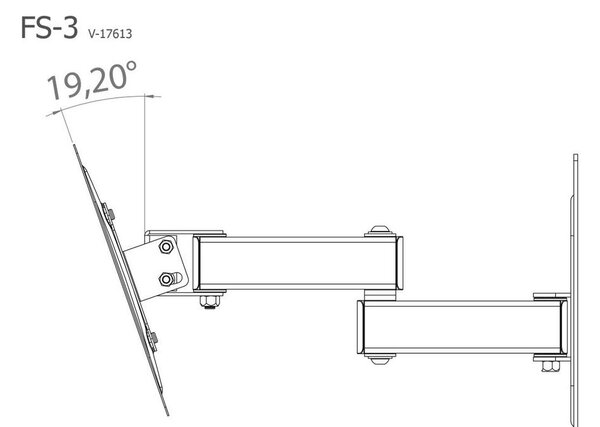 MID.YOU Stenski Nosilec Za Tv Fs 3, Srebrna, 21,9 Cm