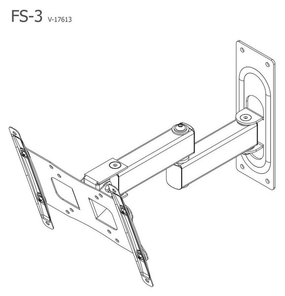 MID.YOU Stenski Nosilec Za Tv Fs 3, Srebrna, 21,9 Cm