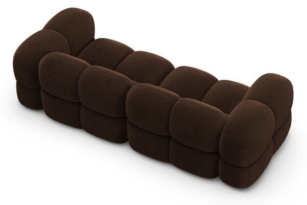Temno rjava žametna sedežna garnitura 250 cm Loretto – Cosmopolitan Design