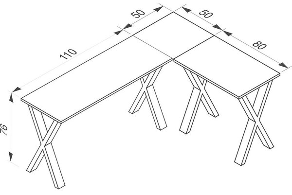 MID.YOU Kotna Pisalna Miza Lona, Bela, 160x130cm