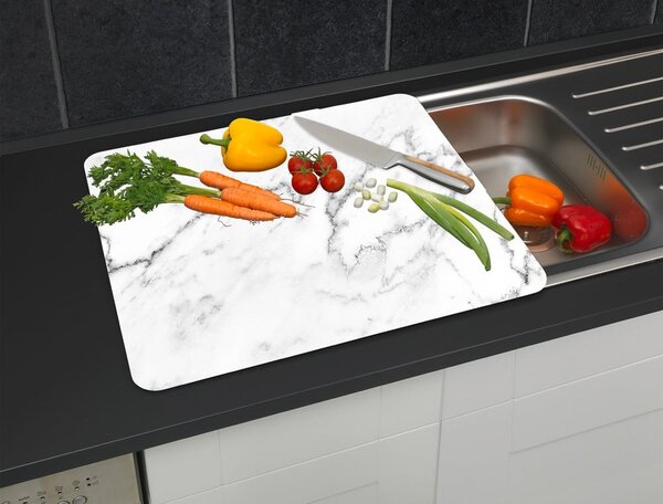 Stenska zaščitna plošča za štedilnik iz kaljenega stekla 50x56 cm Marble – Wenko
