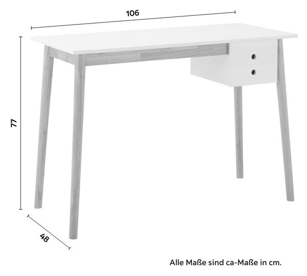 Bessagi Home Pisalna Miza Melanie, Bela, 106x48