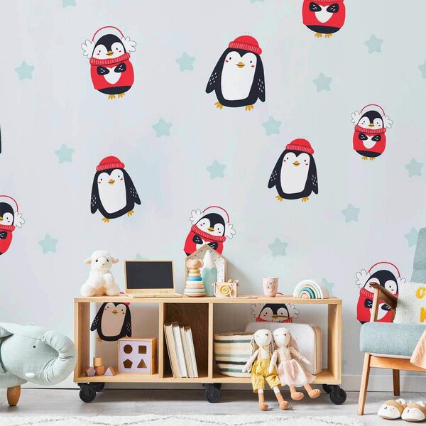 Artgeist Fototapeta Brawling Penguins, 100x70cm