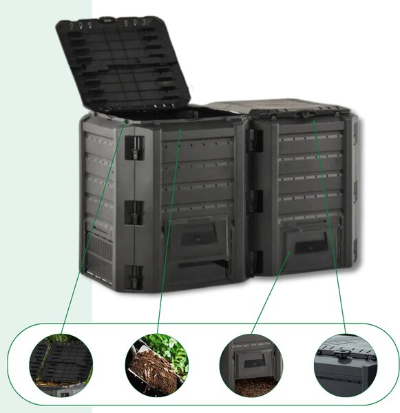 Kompostnik - Compogreen 800l, črn Prosperplast