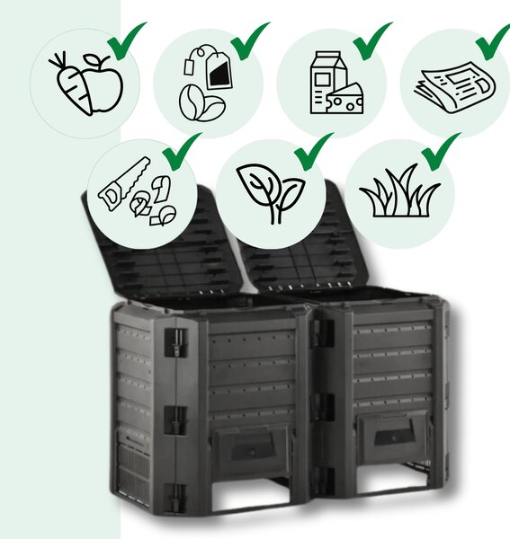Kompostnik - Compogreen 800l, črn Prosperplast