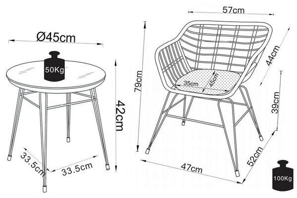 Ambia Garden Vrtni Set Ragali, Rjava, 3-Delno