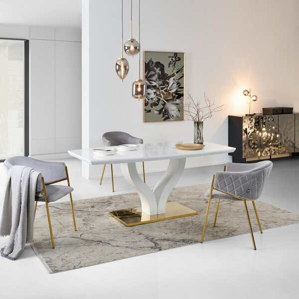 MID.YOU Jedilna Miza Jade Az, Bela, 140-180x90