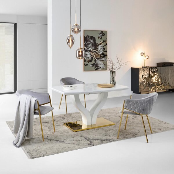 MID.YOU Jedilna Miza Jade Az, Bela, 140-180x90