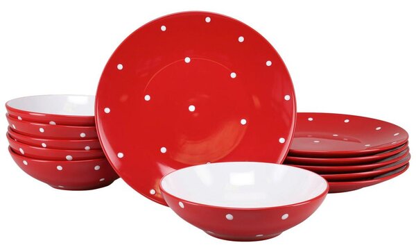Creatable Jedilni Servis Polka Dots, 12-Delni