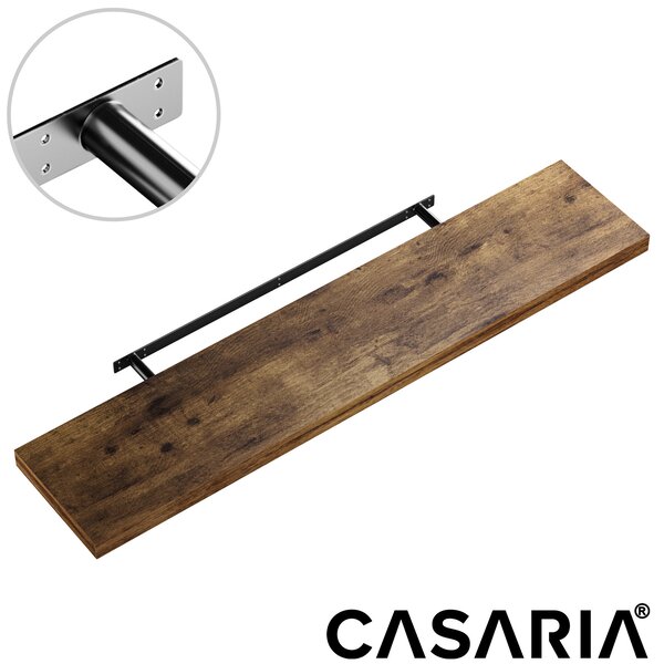 Stenska polica FIGO + konzola, 110cm, temni hrast Casaria