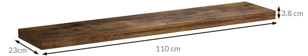 Stenska polica FIGO + konzola, 110cm, temni hrast Casaria