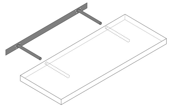 Stenska polica FIGO + konzola, 110cm, temni hrast Casaria