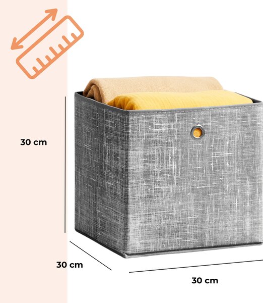 Škatle za shranjevanje GARY, 6 kosov, 30x30x30cm, siva SongmicsHome
