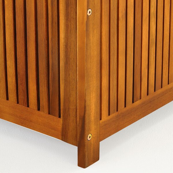 Lesena škatla za shranjevanje ACACIA s kolesi, 117x50x59cm, naravno rjava Jurhan
