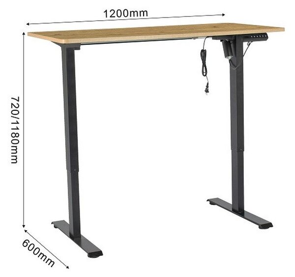 Mömax Dvižna Pisalna Miza Emil 2, Barva Hrasta, 120x60