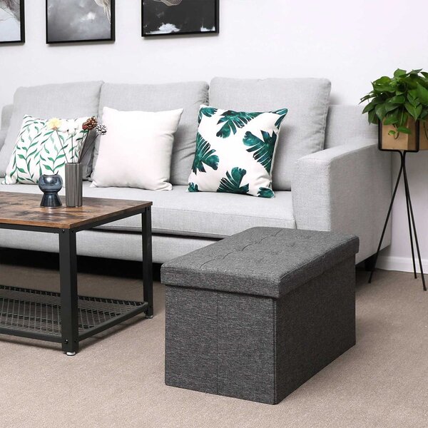 Tabure s shranjevalnim prostorom OTO, 76x38x48cm, antracit SongmicsHome