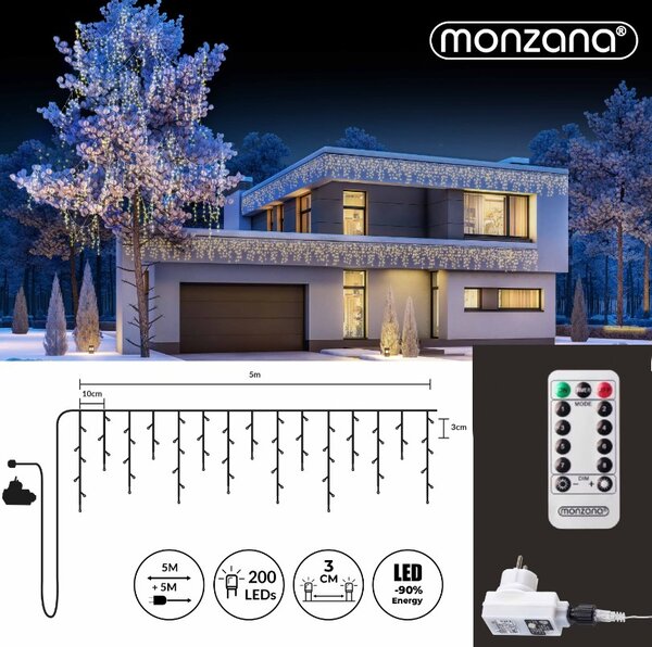 Božična svetlobna veriga LED CENCELJI, 5m, toplo bela Monzana