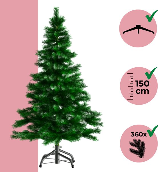 Umetno božično drevo RUDOLPH, 150cm, zeleno Casaria