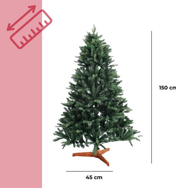 Umetno božično drevo FROST, 150cm, zeleno Casaria