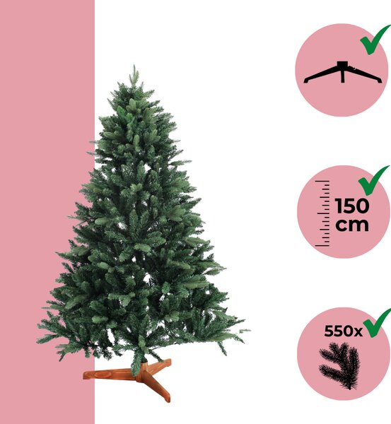Umetno božično drevo FROST, 150cm, zeleno Casaria