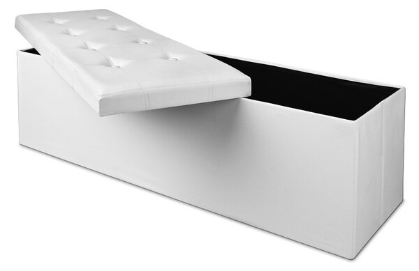 Tabure s shranjevalnim prostorom BELLA, 115x40x40cm, bela Casaria