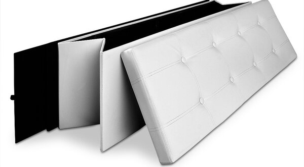 Tabure s shranjevalnim prostorom BELLA, 115x40x40cm, bela Casaria