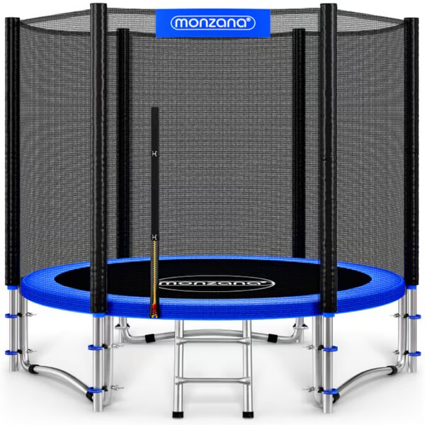 Trampolin z varnostno mrežo JUMP, Ø244cm, črno/modra Monzana