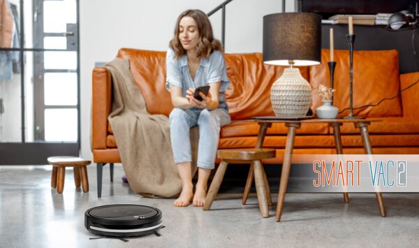 Aku. HEPA robotski sesalnik SMART VAC 2 čistilni robot + daljinec