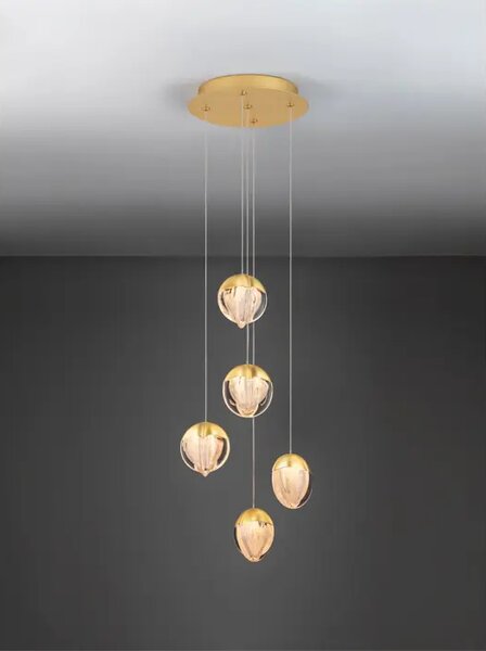 ALICIA LED LUSTER 5X ZLATNA 25W 3000K IP20 TRIAC DIMABILNA NL9124123
