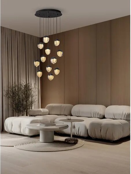 ALICIA LED LUSTER 12X CRNA 60W IP20 3000K TRIAC DIMABILNA NL9124115
