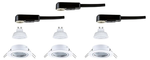 Paulmann vgradni reflektor BASE, bel, 9 cm, 4,9 W, 827, nastavljiv,, zatemnjen, Bela, Dnevna soba / jedilnica, Kovina, Sodobni, Vgradne svetilke okrogle