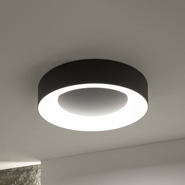Paulmann Smart LED stropna svetilka Casca, črna, Ø 40 cm, RGBW, IP44, zatemnjen, Črna, Dnevna soba / jedilnica, Kovina, Sodobni