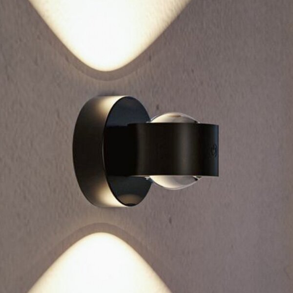 Paulmann LED-svetilka na baterije za zunanjo steno Zorik, črna, 10 cm, IP44, z, zatemnjen, Črna, Kopalnica, Plastika, Sodobni, Okrogla stena