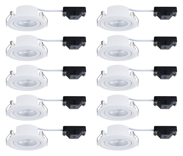 Paulmann vgradni reflektor FIXEDLED, bel, 8 cm, 830, vklop/izklop, 10-kratni, Bela, Dnevna soba / jedilnica, Plastika, Sodobni, Vgradne svetilke okrogle