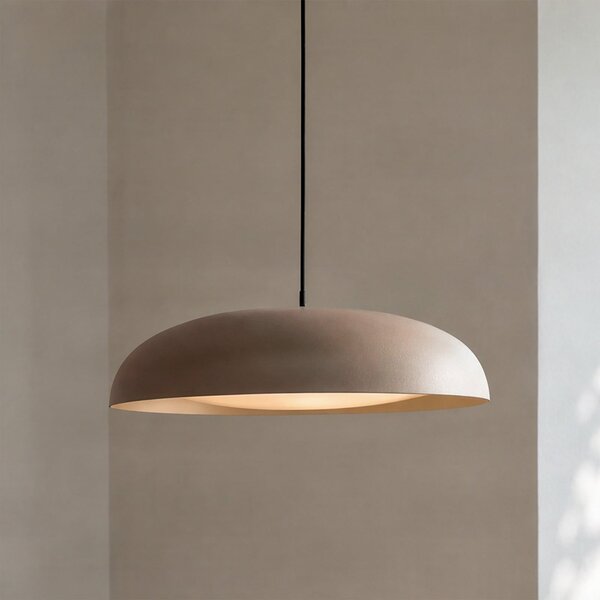 Lindby LED-visoka svetilka Florie, bež, Ø 40 cm, kovina, Bež, Dnevna soba / jedilnica, Kovina, Sodobni