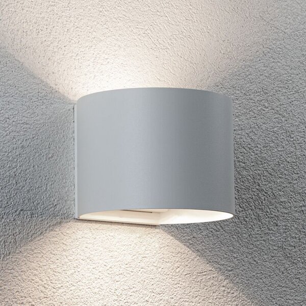 Paulmann LED-svetilka na baterije za zunanjo steno Nyora, bela, 14 cm, senzor, IP44, Bela, Kopalnica, Aluminij, Sodobni, Okrogla stena