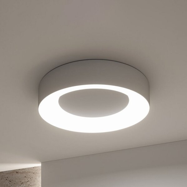 Paulmann Smart LED stropna svetilka Casca, aluminij, Ø 40 cm, RGBW, IP44, zatemnjen, Kovinska, Dnevna soba / jedilnica, Kovina, Sodobni